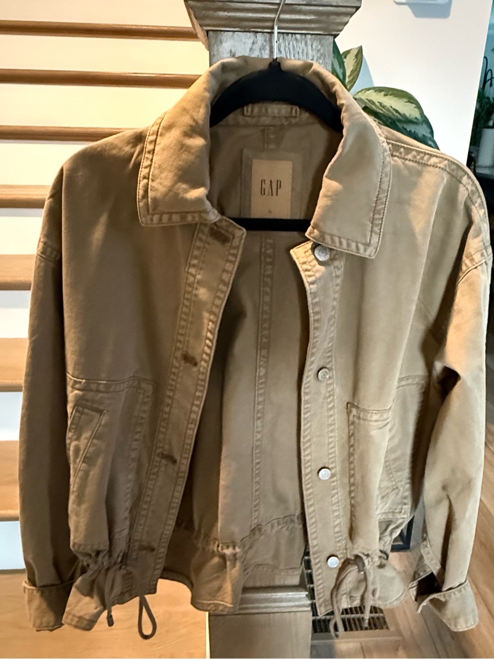 GAP Women's Khaki Drawstring Utility Jacket